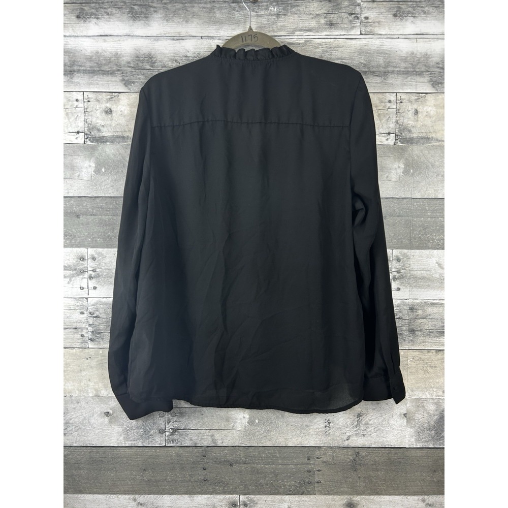Nanette Lepore Women's Black XL Long Sleeve Button Up Blouse - Picture 2 of 6